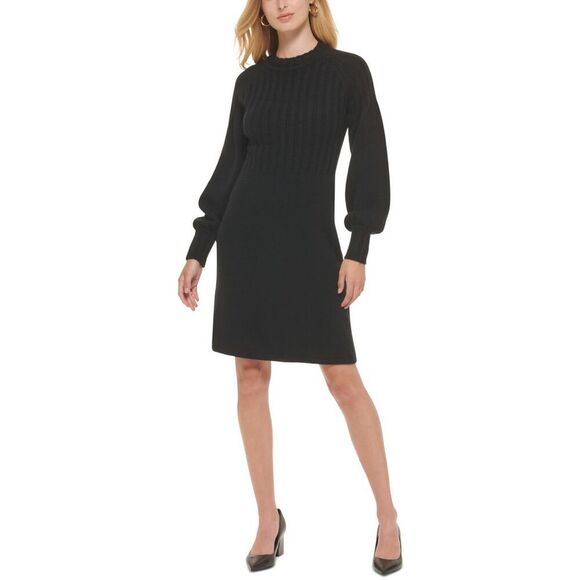 Calvin Klein Womens Petites Ribbed MIDI Sweaterdress Size PL - Picture 1 of 3